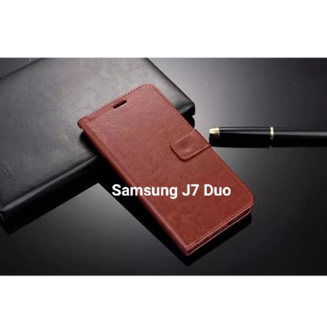 Bao Da Điện Thoại Nắp Lật Dạng Ví Cho Samsung J7 Duo J7duo 2018 Vỏ