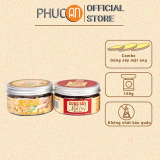 Combo Gừng Non sấy Sữa ong chúa 150gr+ Gừng Sấy mật ong 150gr