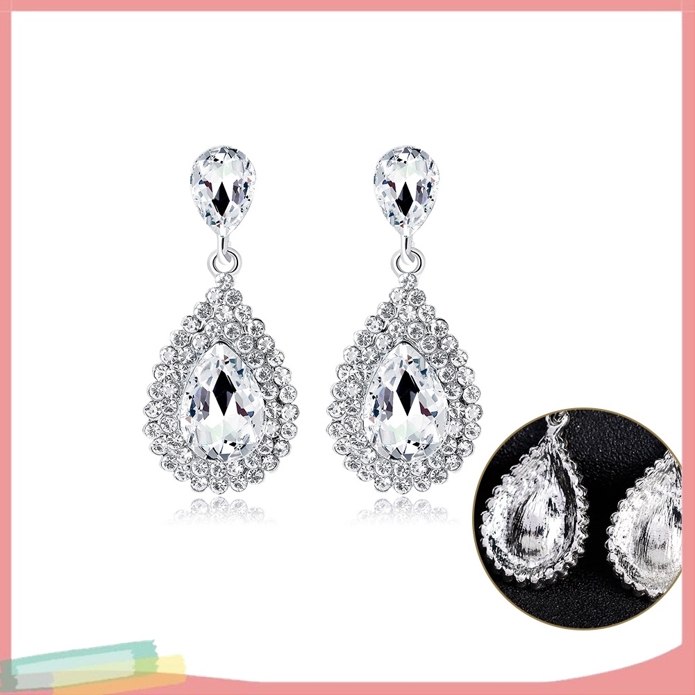 Đôi Khuyên Tai HìNh GiọT NướC ĐíNh Kim Cương Giả Sang TrọNg ThờI Trang Cho Nữ