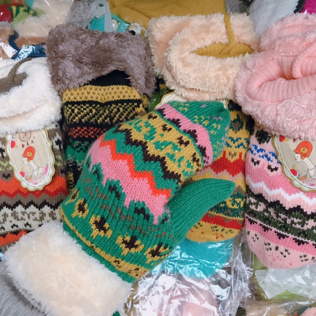 Găng Tay Len pilu giữ ấm không chia ngón chất dày dặn đẹp rất nhiều mẫu siêu xinh