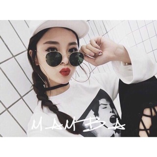 Kính ulzzang râm đen gọng vàng