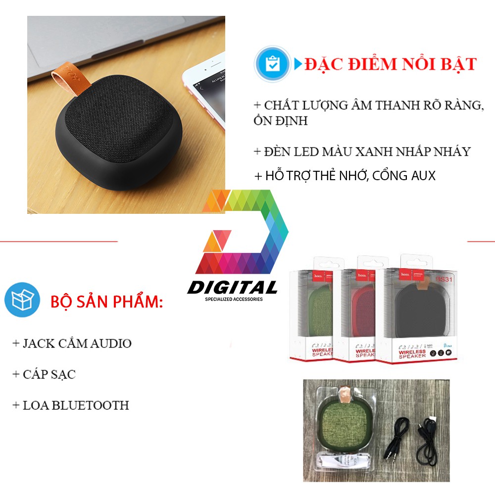 Loa bluetooth mini Hoco BS31 chính hãng bảo hành 12 tháng | BigBuy360 - bigbuy360.vn