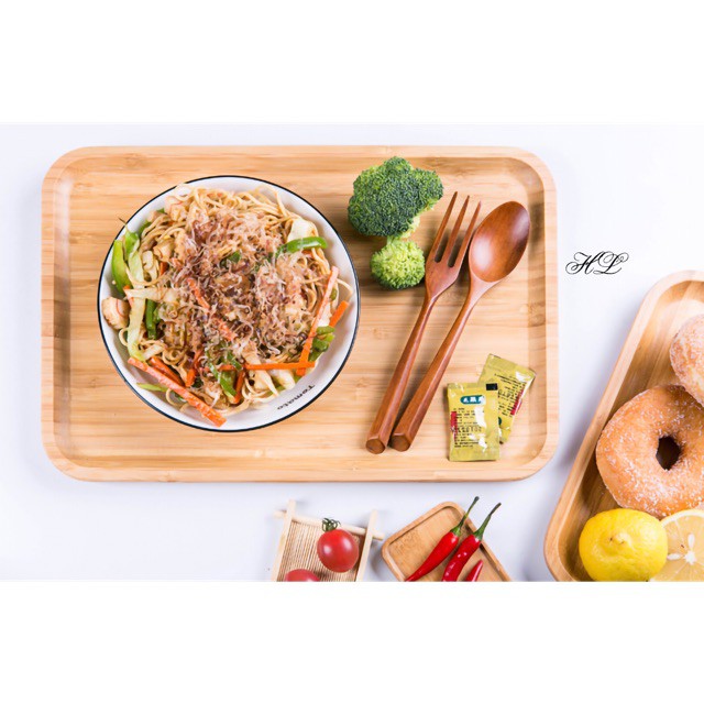 KHAY CHỮ NHẬT GỖ TRE CAO CẤP |ĐĨA GỖ TRE | ĐĨA TRE DECOR | KHAY TRE CHUYÊN DỤNG CHỤP DECOR CAO CẤP