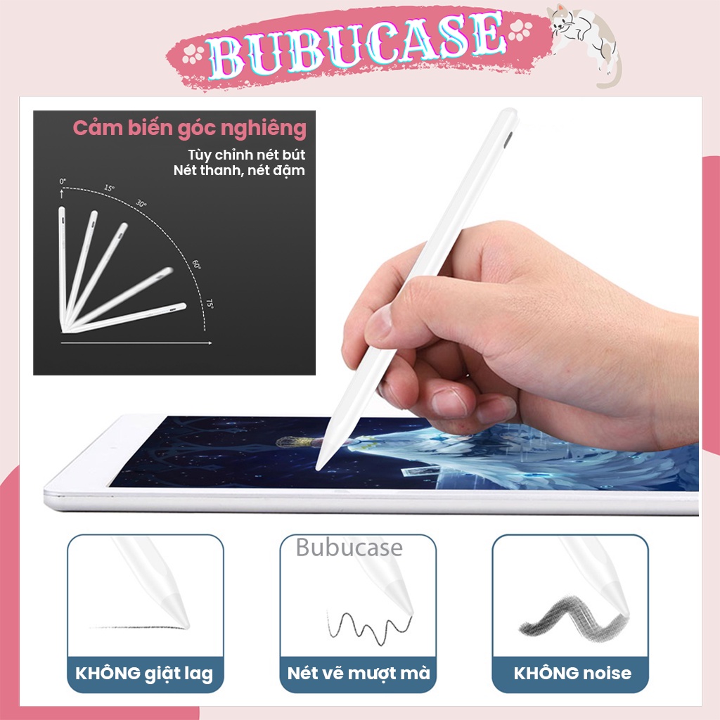 Stylus Pencil Bút Cảm Ứng Chống Chạm Nhầm Dành Cho iPad ( tương thích iPad từ 2018 )