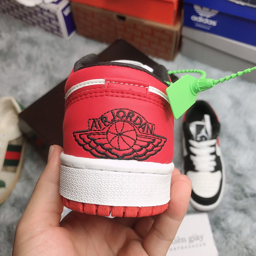 [ xả kho ] ''freeship'' Giày Jordan 1 Low Black Toe, giày jd đỏ đen thấp cổ | BigBuy360 - bigbuy360.vn