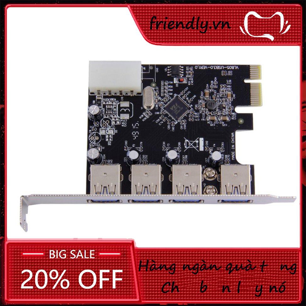 Card Mở Rộng 4 Cổng Pci-E Sang Usb 3.0 5 Gbps Tốc Độ Cao | BigBuy360 - bigbuy360.vn