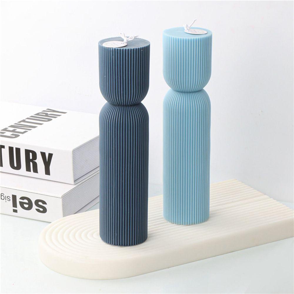 Khuôn Silicone Làm Nến Hình Trụ Cột Sọc Trang Trí DIY