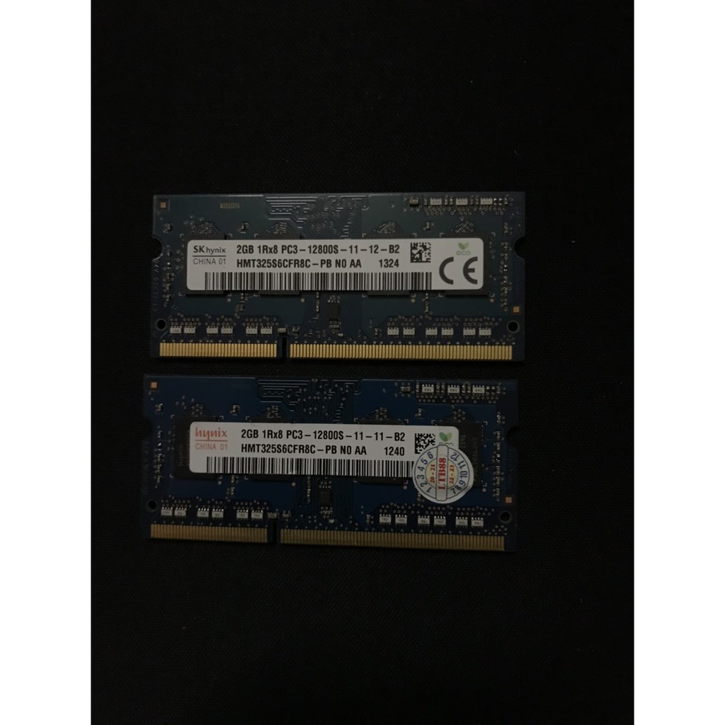 Ram Laptop 2 thanh 2G 1600 Hynix đã test chuẩn 1 cặp