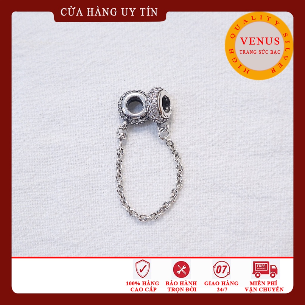 [Charm bạc 925 cao cấp] Charm xích đá trắng- Mã sản phẩm VENUSXFD