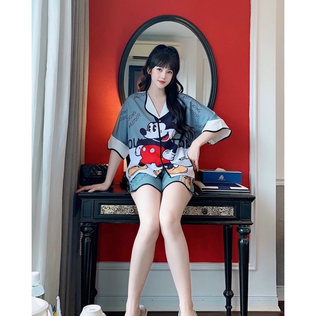 bộ lụa cánh dơi gợn sóng