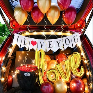 Set bóng bay trang trí cốp xe hơi bóng bay cầu hôn bóng bay sinh nhật chữ love