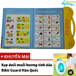 Sách phát âm thanh Anh Việt kèm câu hỏi cho bé 2-10 tuổi tặng kẹp tinh dầu đuổi muỗi