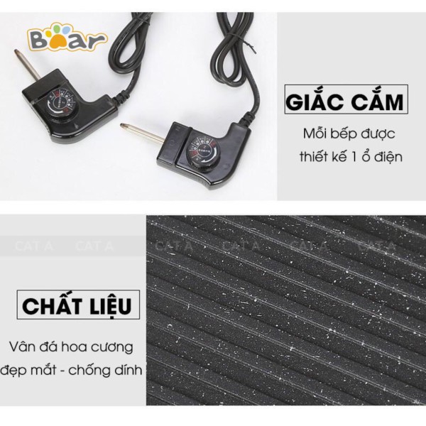 Bếp Lẩu Nướng Đa năng CÁT Á 2 in 1 - Nồi Lẩu Nướng Đa Năng Siêu Chống Dính Tiện Lợi [BH 12 Tháng]