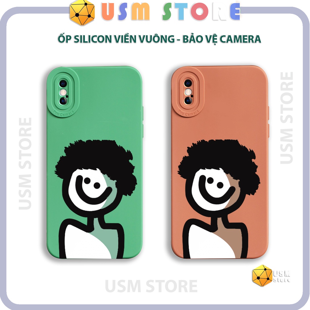 Ốp lưng iphone 6/6s/6 plus/7 plus/8plus/X/XR/XS/XSmax viền vuông, mắt thiên thần bảo vệ camera sau, hình BOY hoạt hình