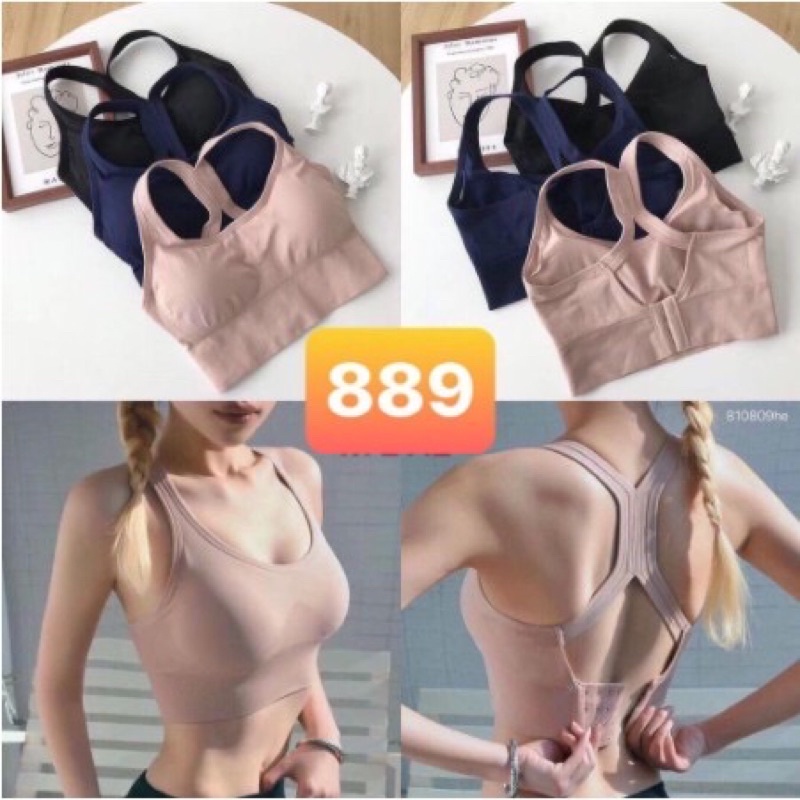 Áo Bra Tập Gym, Yoga Ba Khuy Cài Sau Chất Đẹp (Có Size) Ms 889