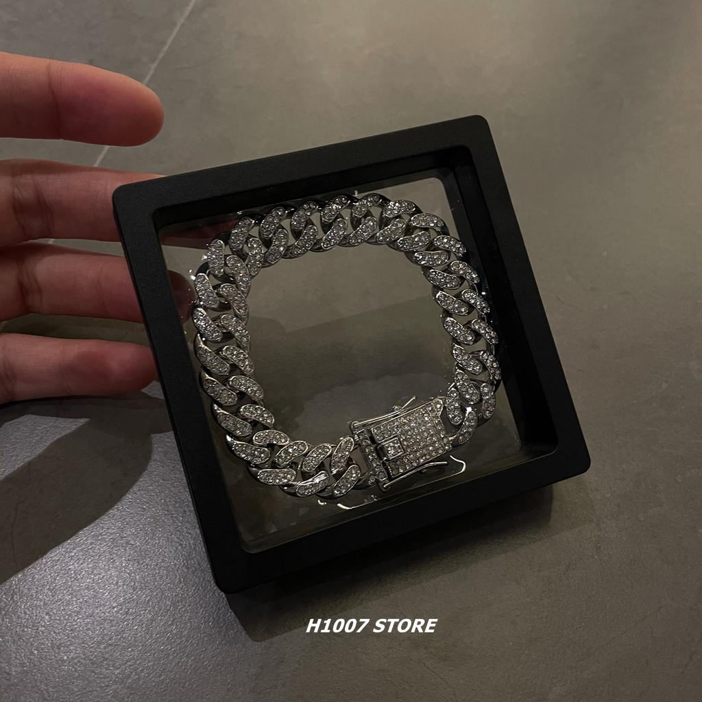 Vòng Đeo Tay Đính Đá Phong Cách Âu Mỹ Cá Tính Cho Nam