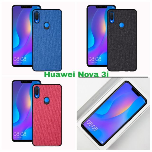 Ốp lưng Huawei Nova 3i vân vải Jean chống mồ hôi vân tay
