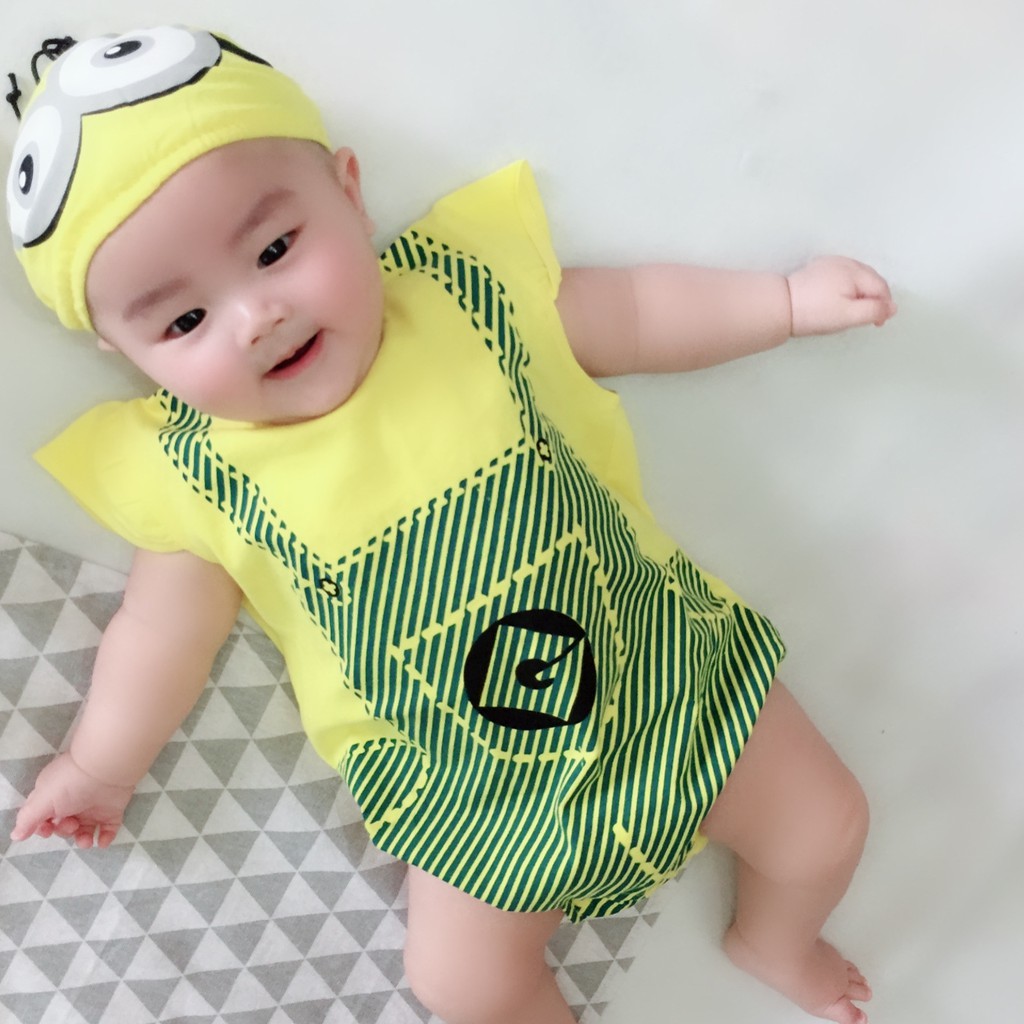 [CAO CẤP] BODY MINION KÈM MŨ XINH CHO BÉ 6-14KG . - Shop ThuKoy