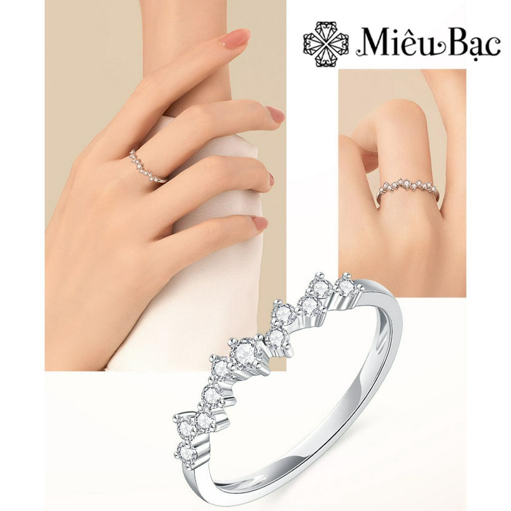 Nhẫn bạc nữ Miêu Bạc đính đá sang chảnh chất liệu liệu bạc 925 phụ kiện thời trang trang sức nữ MN07