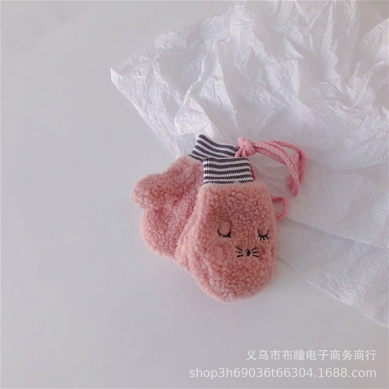 Găng tay len dành cho bé trai, bé gái hình mặt cười ấm áp mùa đông mã T16