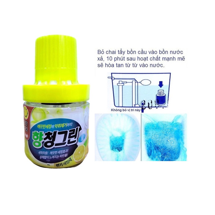 Cốc Thả Bồn Cầu Hàn Quốc Thơm Và Sạch Diệt Khuẩn Hương Chanh 180gr