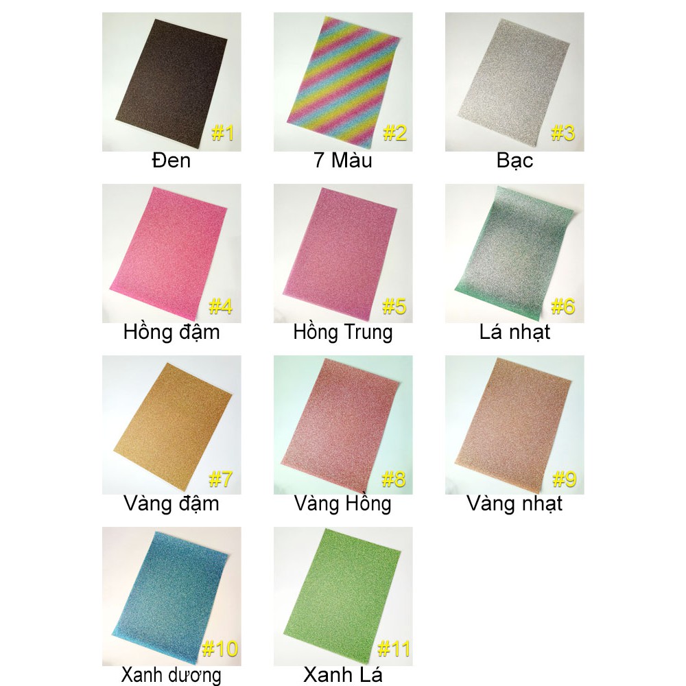 Giấy Decal dán nhũ Kim tuyến Trang trí Ốp lưng (Khổ A4)