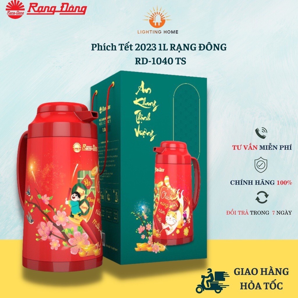 Phích Tết RẠNG ĐÔNG 2023 DUNG TÍCH 1 LÍT RD 1040 TS.