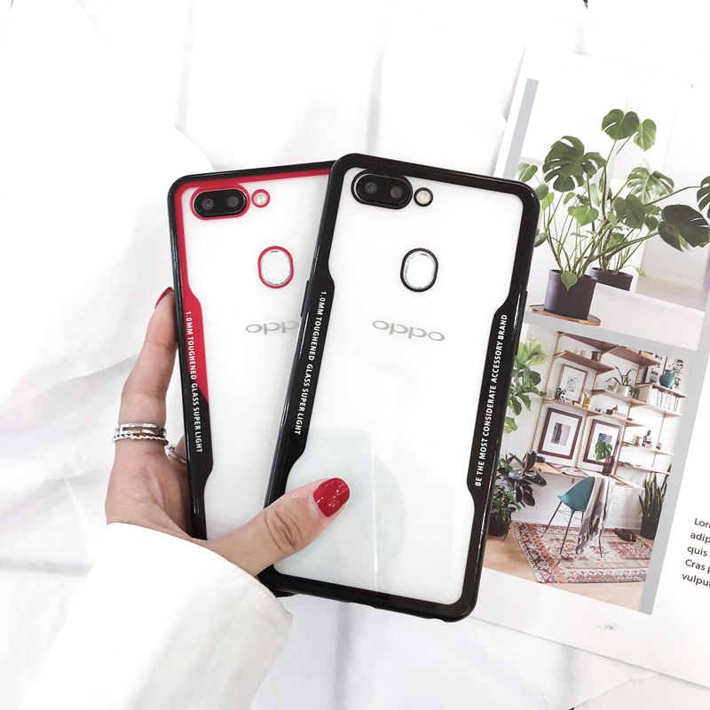 Ốp lưng cứng viền nhựa mềm cho điện thoại OPPO R15,R15 Pro,R17,R17 Pro