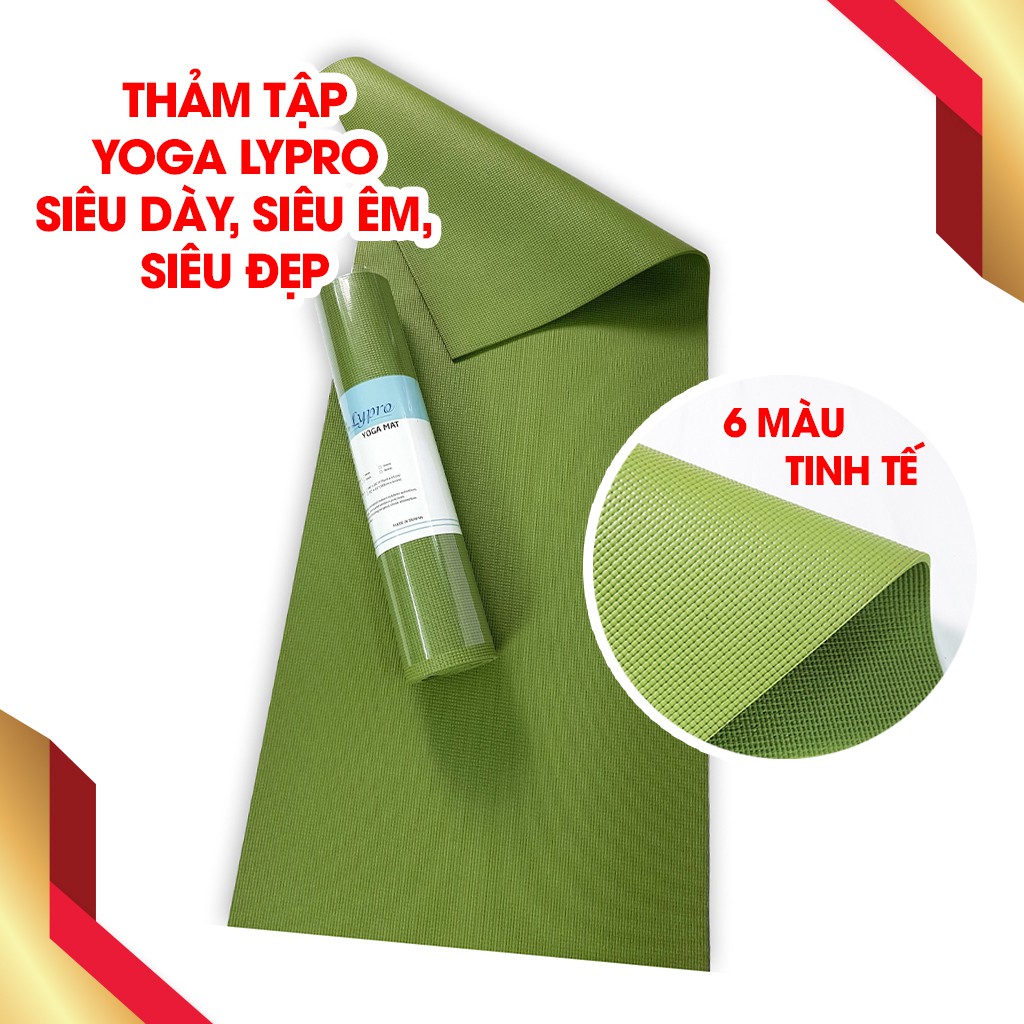 ❤️️ TẶNG TÚI ĐỰNG CAO CẤP ❤️️ Thảm Tập Yoga LYPRO PVC Loại 1 Dày 6mm Hàng VNXK - YTP Sports