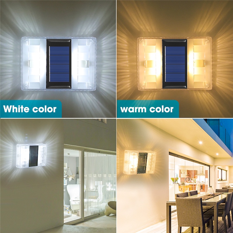 1 Đèn Led 6 Bóng Gắn Tường Năng Lượng Mặt Trời Trong Suốt Chống Nước Trang Trí Sân Vườn Và Hành Lang