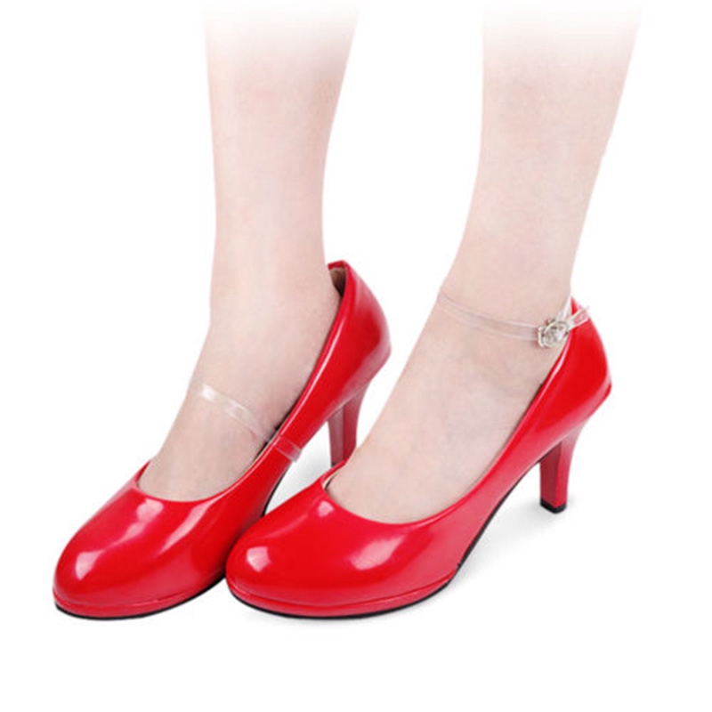 2pc Detachable Clear Silicone Shoe Straps Band for Loose High Heeled Shoes Pumps