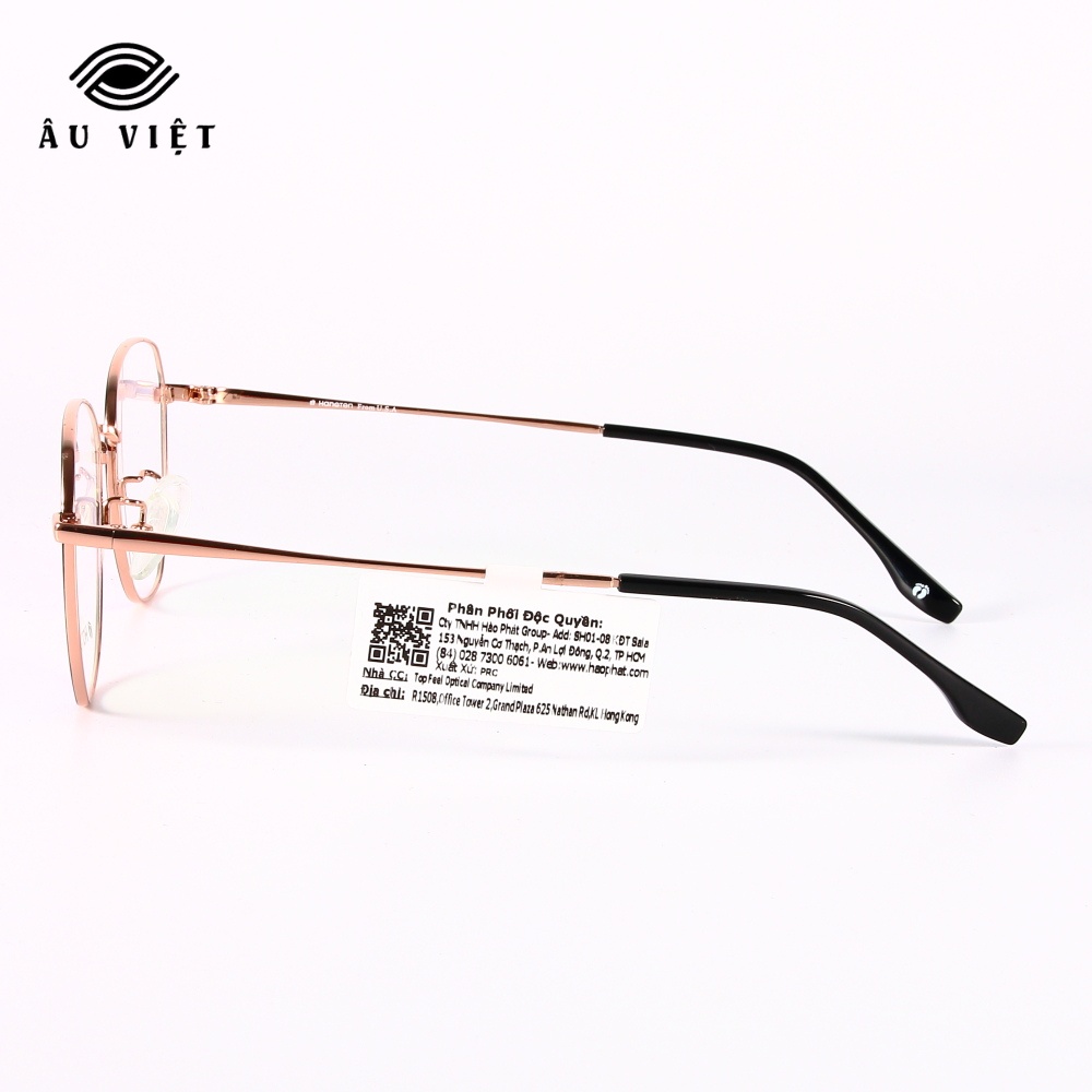 Gọng kính titanium Hangten HT-92131 màu vàng hồng Full box