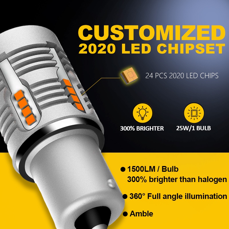 Bộ 2 Đèn LED Tín Hiệu T20 7440 Wy21w 1156 Bau15s Py21w P21w Ba15s T15 WY16W Cho Xe Hơi