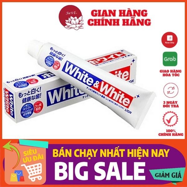 Kem Đánh Răng White &amp; White Nhật Lion 150g