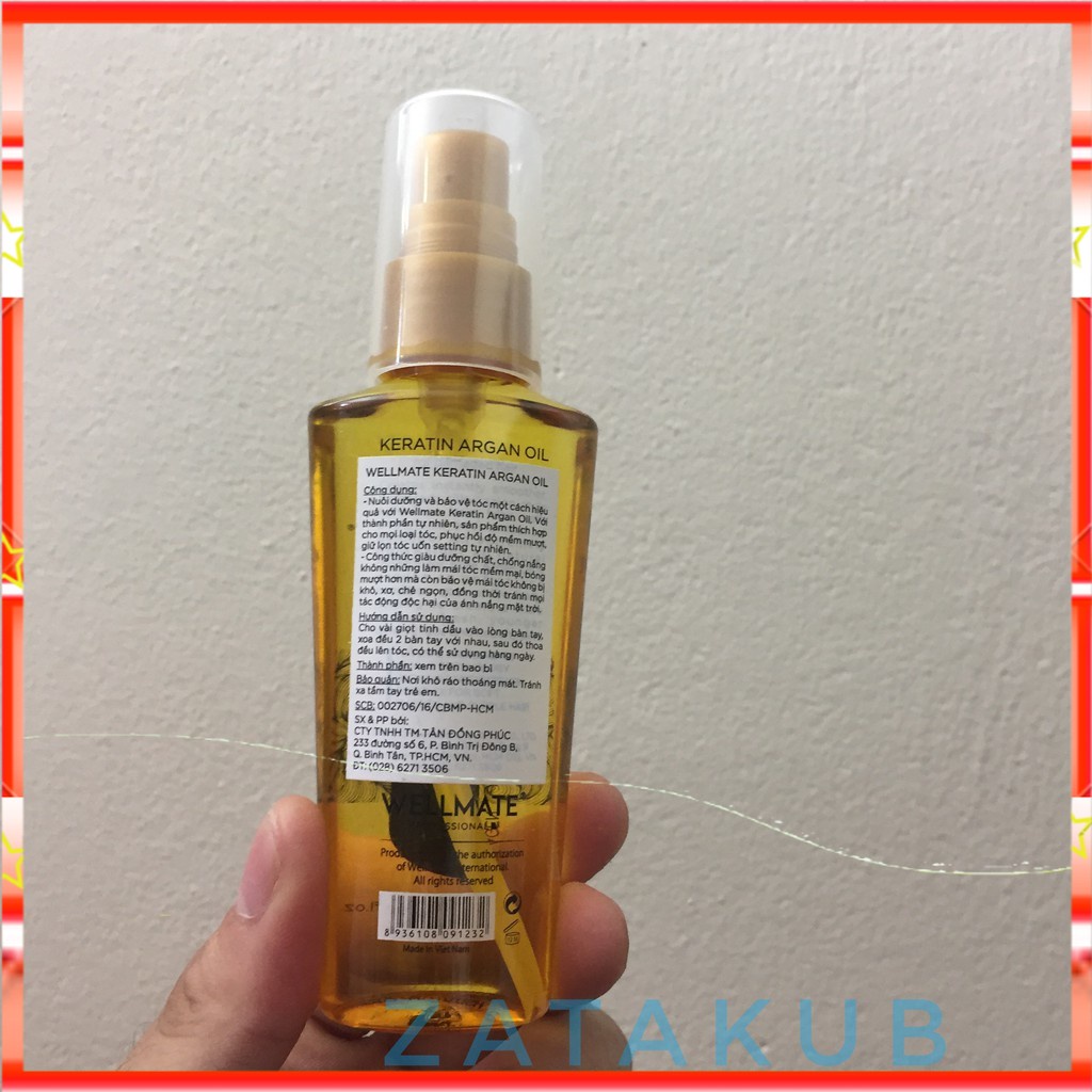 Tinh Dầu Dưỡng Phục Hồi Tóc Wellmate Keratin Argan Oil 60ml