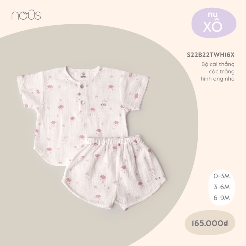 Bộ cộc tay nous xô cho bé từ 0M đến 9M