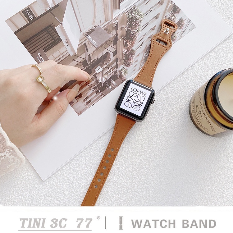 Dây đeo bằng da thật cho đồng hồ thông minh Apple Series 7 / 6 / 5 / 4 / 3 /SE 44mm / 40mm / 42mm / 38mm /41mm / 45mm Dây đeo Apple Watch