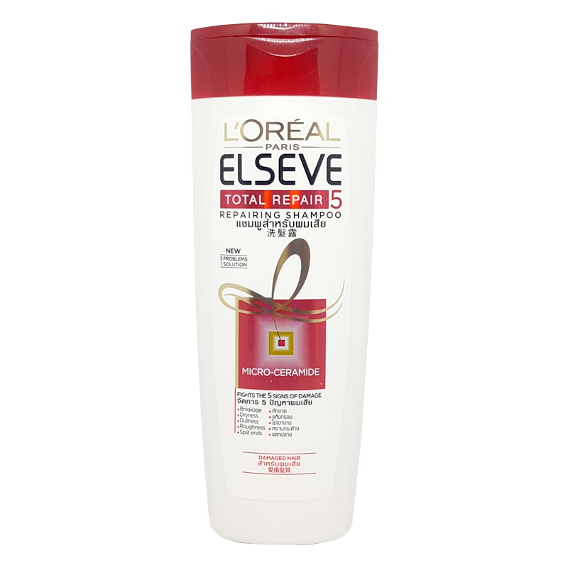 DẦU GỘI PHỤC HỒI TÓC HƯ TỔN Loreal Paris Elseve Total Repair 5 Repairing Shampoo 330ml