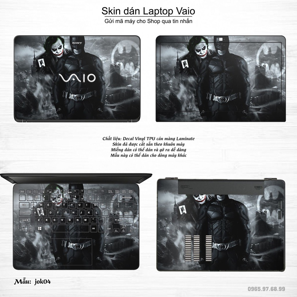 Skin dán Laptop Sony Vaio in hình Joker (inbox mã máy cho Shop)