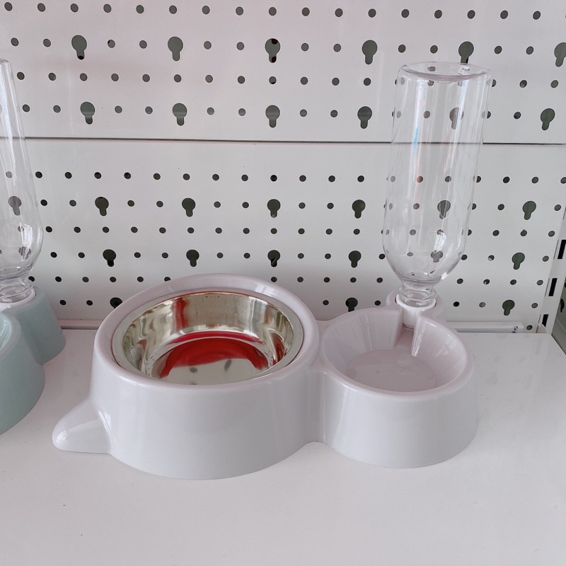 bát ăn cho chó mèo nước tự động lòng inox TAI MÈO