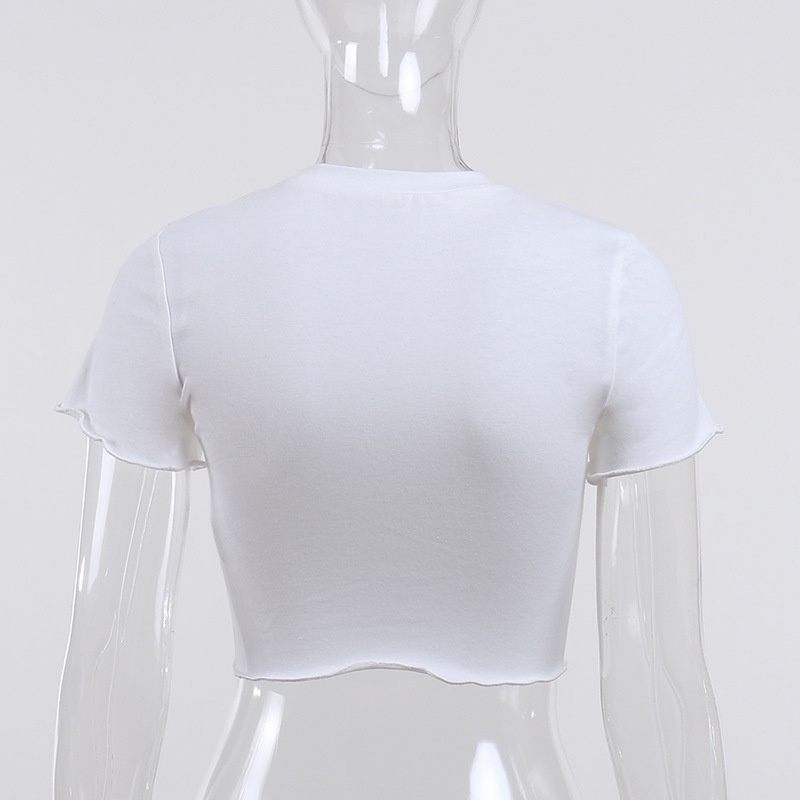 Áo Thun Nữ Ngắn Tay Cổ Tròn In Chữ Thời Trang