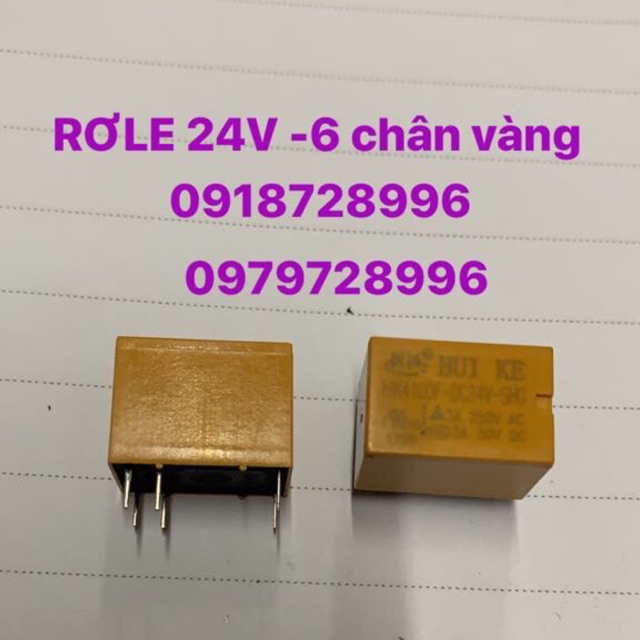 Rơ le 24v-6 chân vàng combo 5 cái