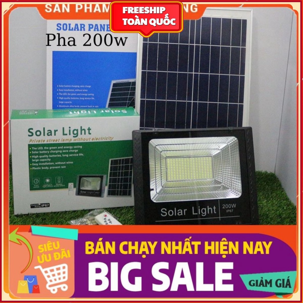 Đèn pha led năng lượng mặt trời 300w 200w 100w 60w Chống nước IP67 Nhôm đúc có Giấy Bảo Hành . .
