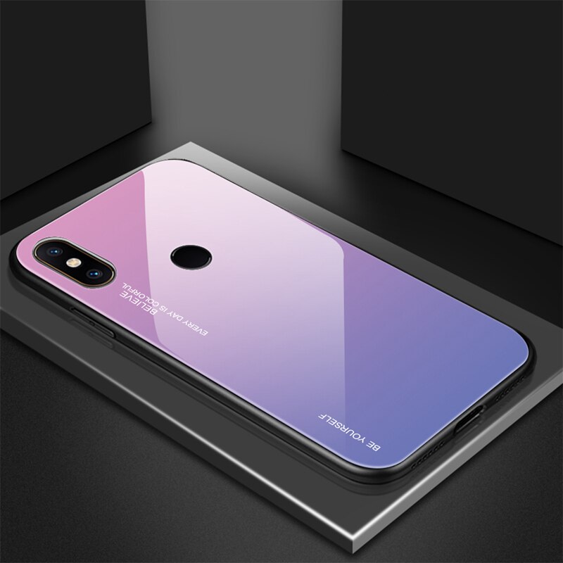 Ốp Lưng Mặt Kính Cường Lực Hiệu Ứng Chuyển Màu Cho Xiaomi Redmi 7 6a Pro 5 Plus Note 7 5 6 Pro Mi 8 Lite Mi A2 Lite A1 Mix 3 9 Pocophone F1