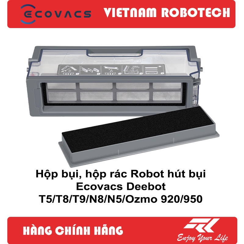 Hộp bụi, hộp rác Robot hút bụi Ecovacs Deebot T5/T8/T9/N8/N5/DJ65/Ozmo 920/950