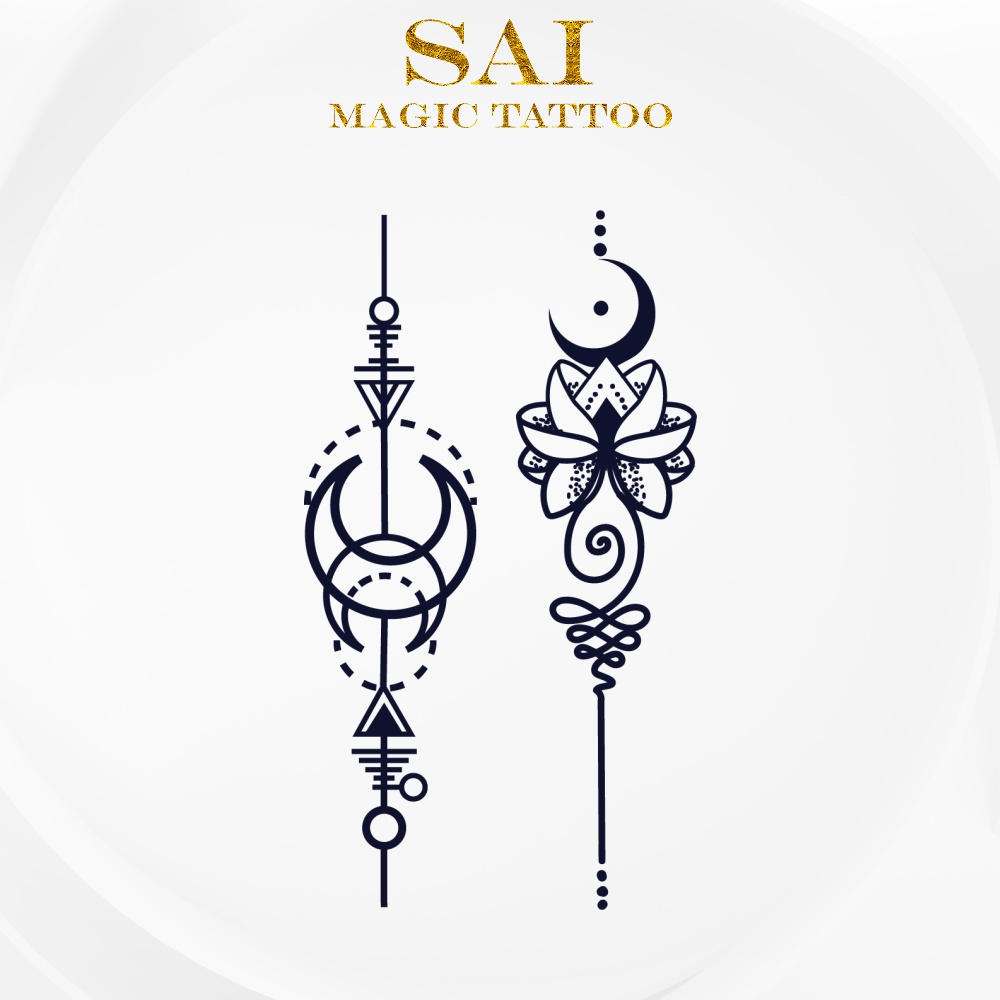Miếng dán hình xăm tạm thời SAI MAGIC TATTOO 10CM×06CM chống thấm nước lâu trôi lên đến 2 tuần 471