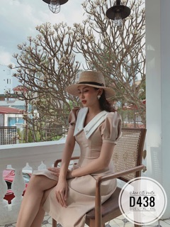 Bigsize Đầm cổ phối D438