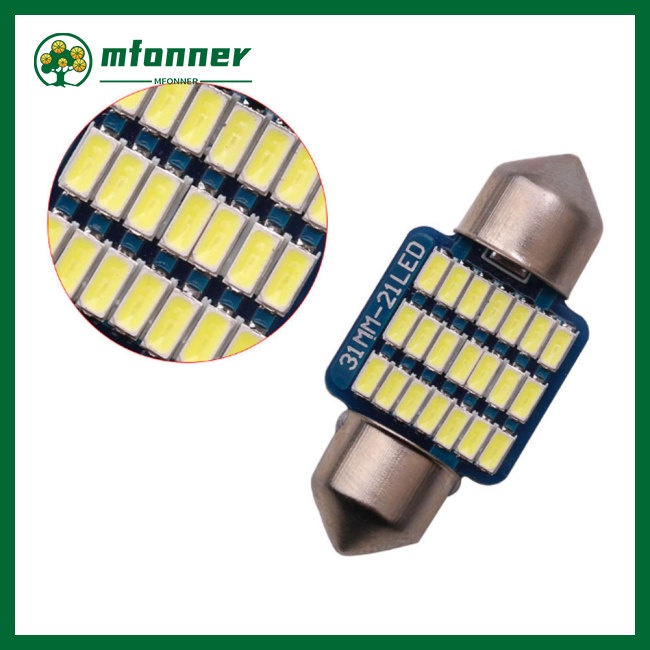 Ready Stock 1 Pair Car Led Dome Light License Plate Light Double Tip 31mm-3014 Interior Reading Lamp