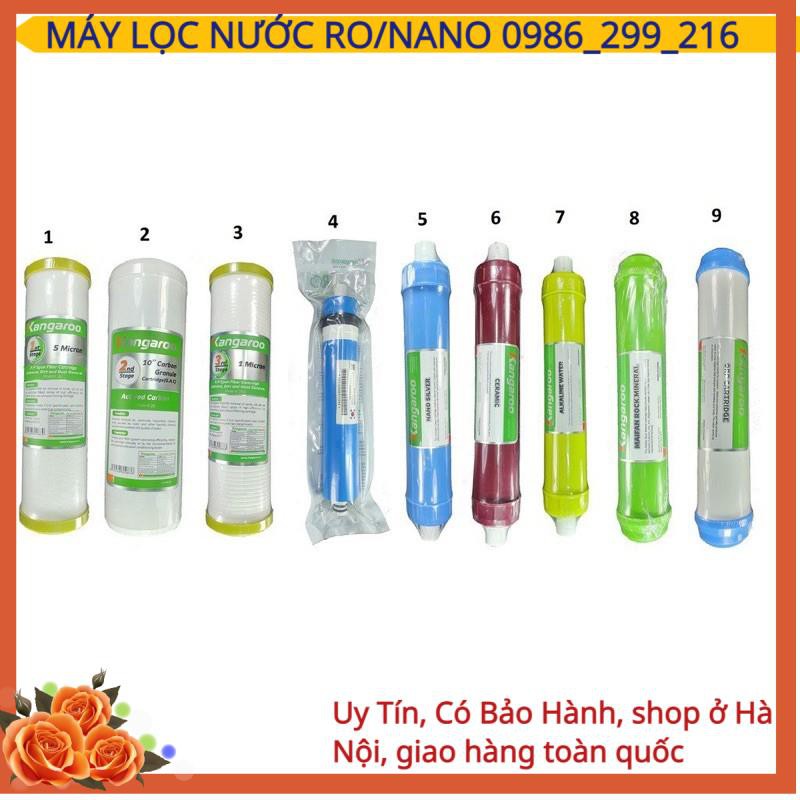 Combo 9 Lõi Lọc Nước Kangaroo Gồm 1,2,3,4,5,6,7,8,9 ♥️ Lõi Lọc Máy 104,108,109...Lõi Lọc 123 Kangaroo Chính Hãng