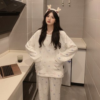 Bộ đồ ngủ/ mặc nhà lông cừu ấm áp và dễ thương